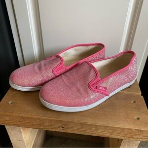 Vans Kids sz 4 Sparkly Pink Slip-On Sneakers